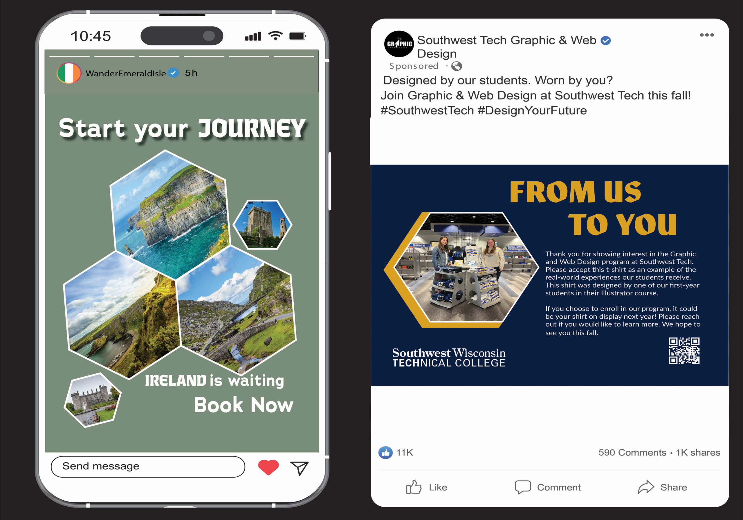 Ireland Story and SWTC Facebook Post